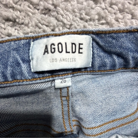 Agolde Jeans Womens 26 Riley High Rise Straight Crop Light Button Fly Streetwear - Picture 3 of 5